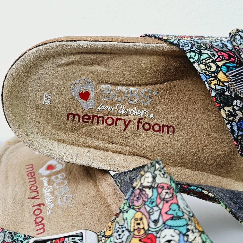Bobs from Skechers Platform Bohemian Dog Print Double Buckle Sandals Sz 6 - Picture 5 of 7